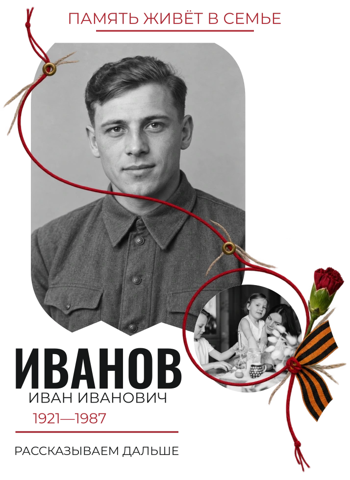 Память живёт в семье — шаблон для футболки
