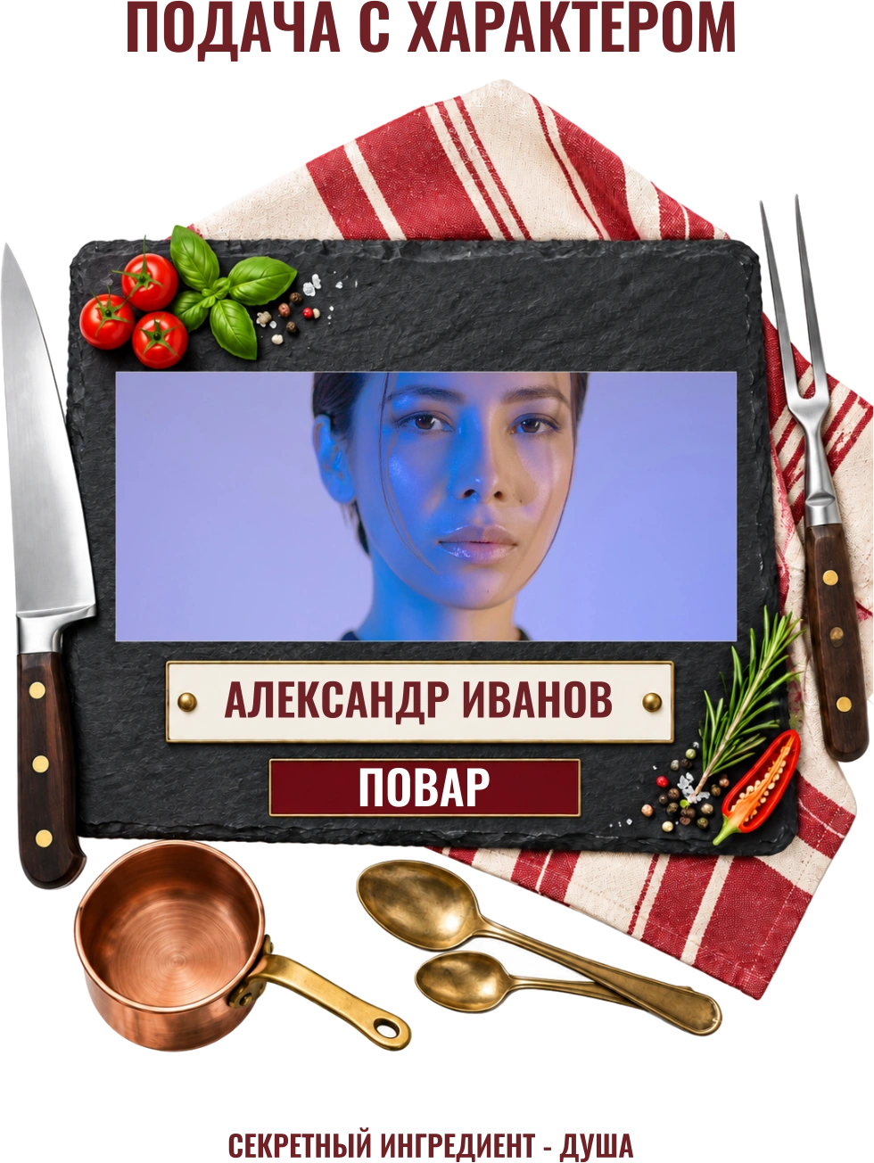 Подача с характером — шаблон для печати