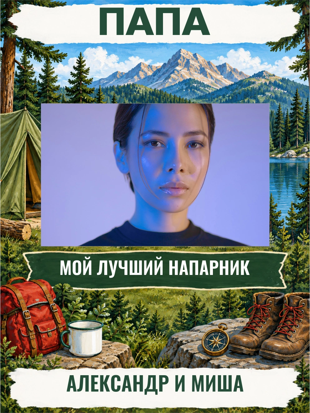 Папа, мой напарник — шаблон для печати
