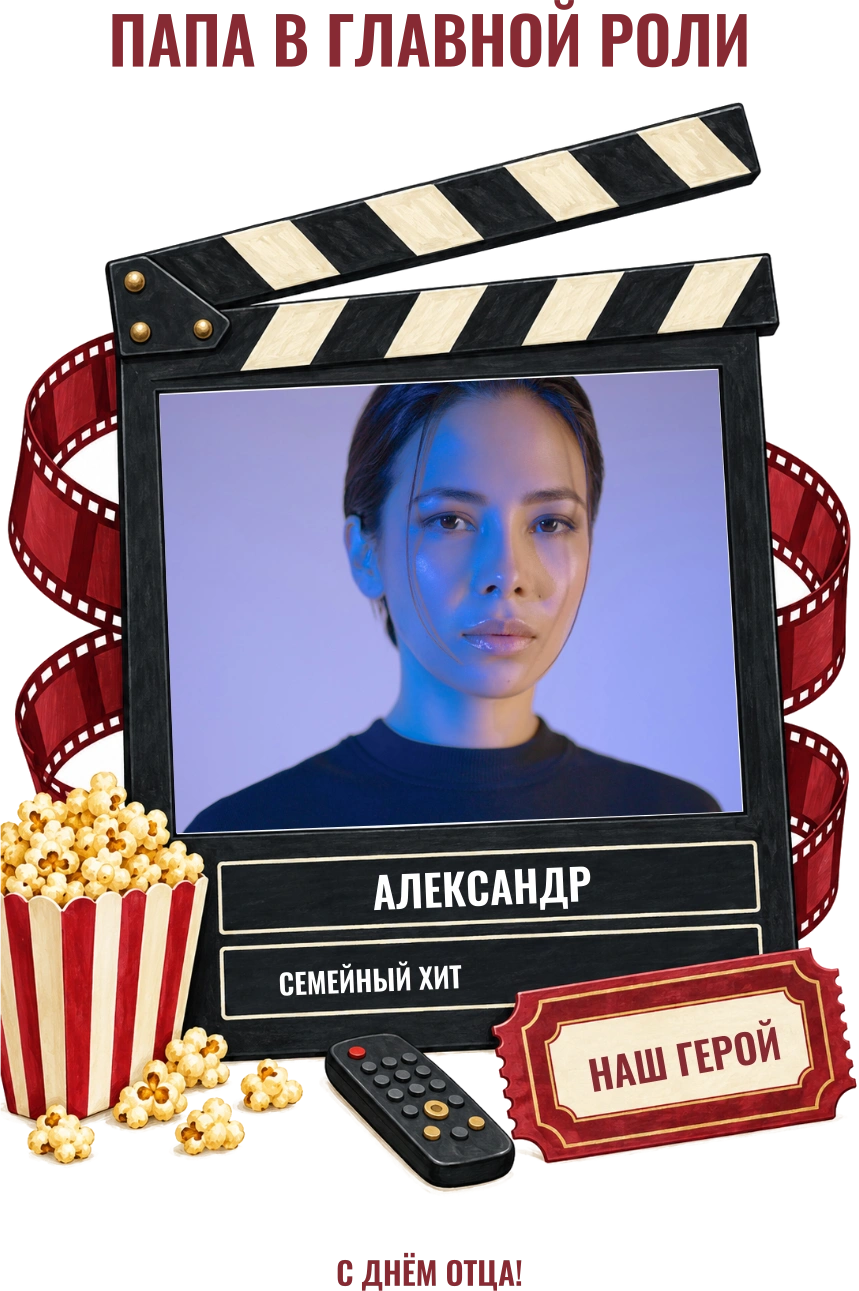 Папа в главной роли — шаблон для печати