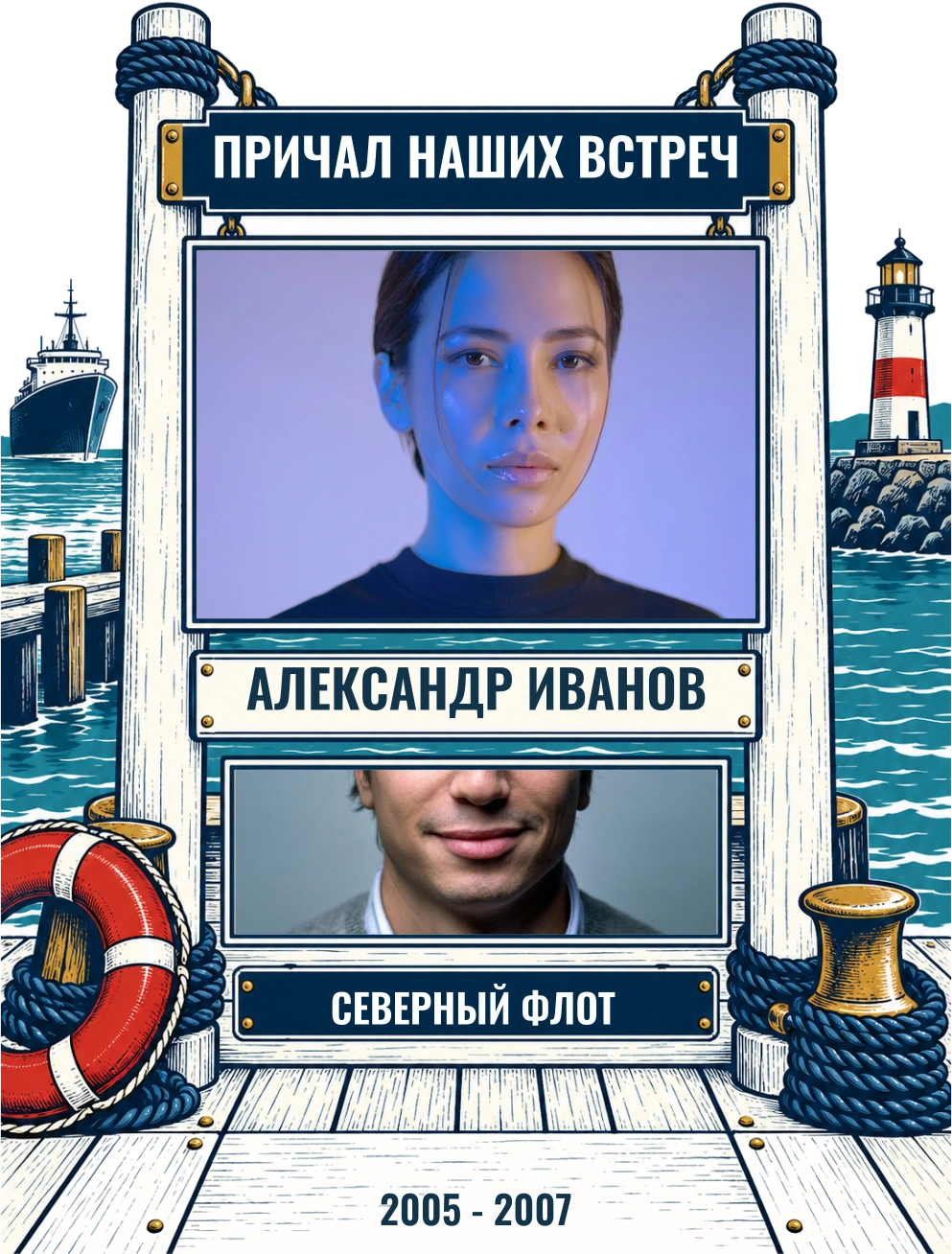 Причал наших встреч — шаблон для печати