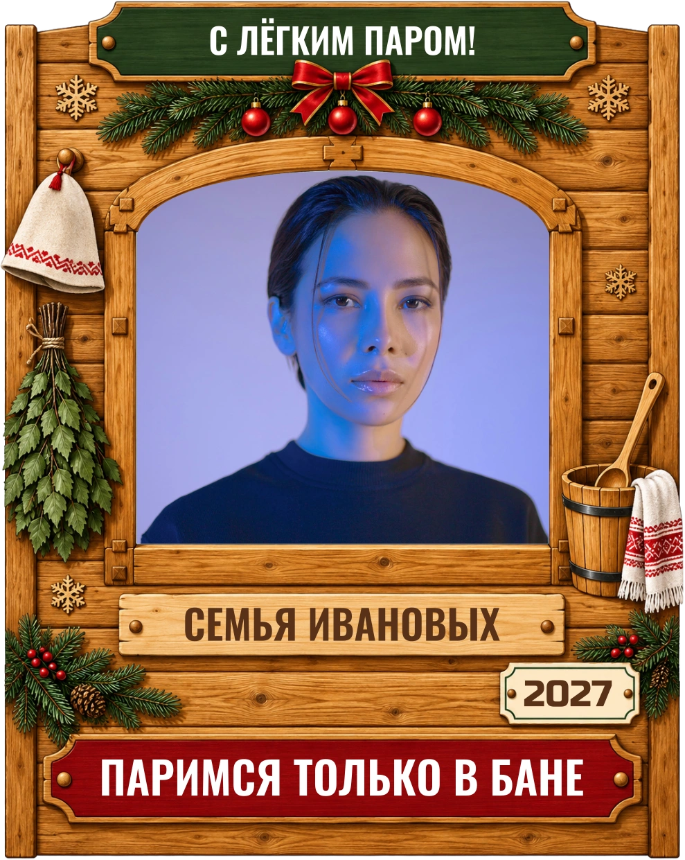 Паримся только в бане — шаблон для футболки